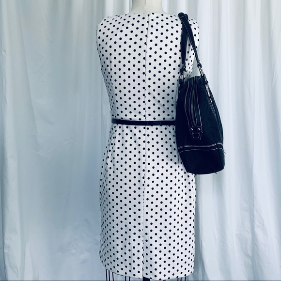 Lauren Ralph Lauren White/Black Polka Dot Dress 10 - Picture 4 of 10